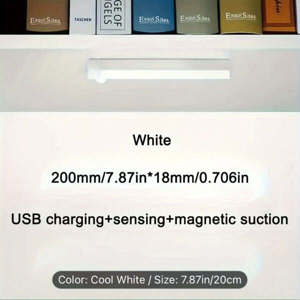 [200mAh Rechargeable LED Motion Light] USB Rechargeable LED Motion Sensor Night Light - 200mAh/400mAh, Wireless Auto-On for Under Cabinet, Kitchen, Wardrobe & More - Warm/White Options - Image 13