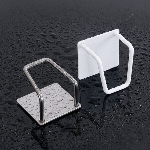 1pc/4pcs, No Punching Sponge Holder, Wall Mount Sponge Rack, Stainless Steel Sink Drain Rack, Random Color - Image 8