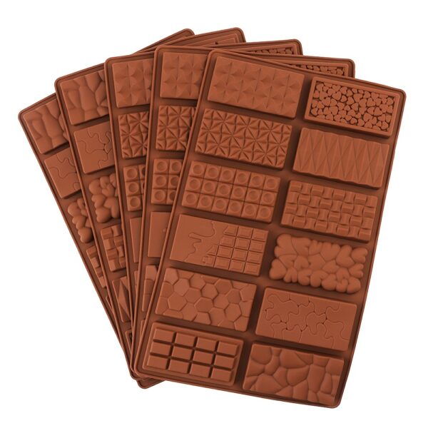 1pc, Non Stick 3D Silicone Chocolate Bar Mold, Break Apart, Large, For Wax Melts, Candy, Mousse Cake Mold - Image 5
