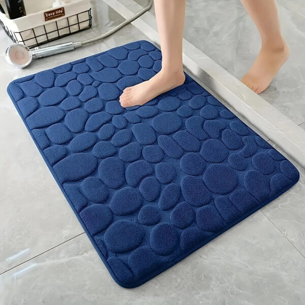 1pc Soft and Comfortable Memory Foam Bath Rug with Cobblestone Embossment - Rapid Water Absorbent and Washable - Non-Slip - Perfect for Shower Room and Bathroom Accessories, Bathroom decorations, kitchen Area Rugs, bedrooom, Bathroom Accessories - Image 14