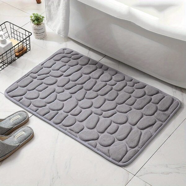 1pc Soft and Comfortable Memory Foam Bath Rug with Cobblestone Embossment - Rapid Water Absorbent and Washable - Non-Slip - Perfect for Shower Room and Bathroom Accessories, Bathroom decorations, kitchen Area Rugs, bedrooom, Bathroom Accessories - Image 23