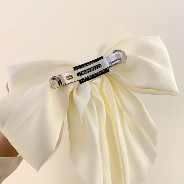 Korean Style Fashion Large Red Bow Knot Fabric Hair Clip Women Long Ribbon Butterfly Hair Clip - Image 4