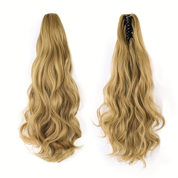 Long Wavy Ponytail Extensions - 55.88 cm Claw Clip In Synthetic Hair Piece For Women - Add Volume And Style To Your Hair Halloween Christmas - Image 16