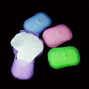 1pc Portable Hand Wash Soap Sheets, Alcohol-Free with Glycerin for Soft Skin, Fresh Scent, Travel-Friendly Mini Soap Paper in Assorted Colors (White, Purple, Pink, Green) for All Skin Types