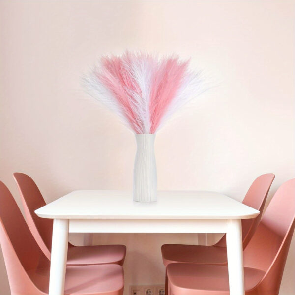 21pcs Boho Chic Artificial Pampas Grass - Soft Pink & White Faux Reed Feathers for Vase Arrangements, Perfect for Home, Wedding, and Farmhouse Decor, 55.88cm Tall Adjustable Stems, Flower Decor - Image 18