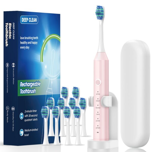 Automatic Rechargeable Electric Toothbrush for Adults, 6 Cleaning Modes, Lithium Polymer Battery, USB Charging, ≤36V, with Soft Bristles for Deep Clean Dental Flosser - Image 8