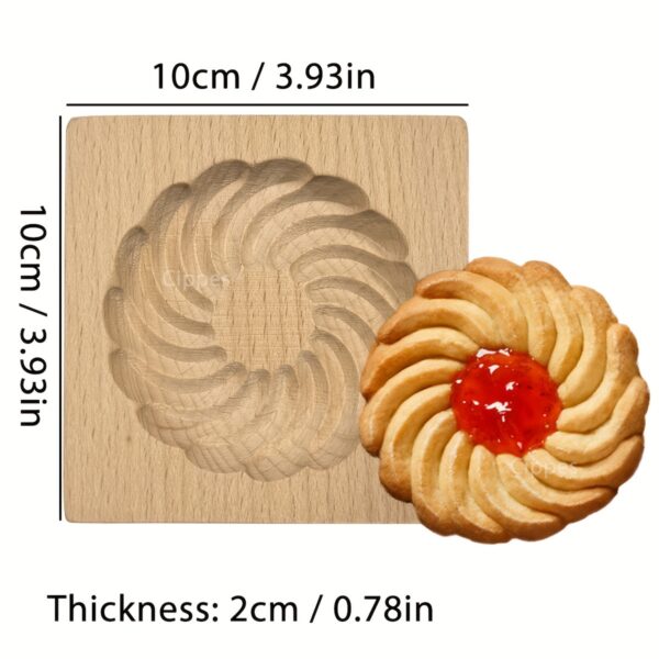 Cippes Wooden Cookie Cutter Mold, 3D Heart Daisy Snow Patterns, DIY Biscuit Stamp for Pastry, Embossing Craft Decorating Baking Tool, Ideal for Thanksgiving, Christmas, Valentine'S Day, Mother'S Day - Image 13