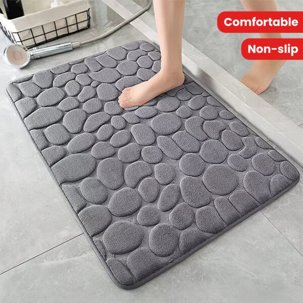 1pc Soft and Comfortable Memory Foam Bath Rug with Cobblestone Embossment - Rapid Water Absorbent and Washable - Non-Slip - Perfect for Shower Room and Bathroom Accessories, Bathroom decorations, kitchen Area Rugs, bedrooom, Bathroom Accessories - Image 15