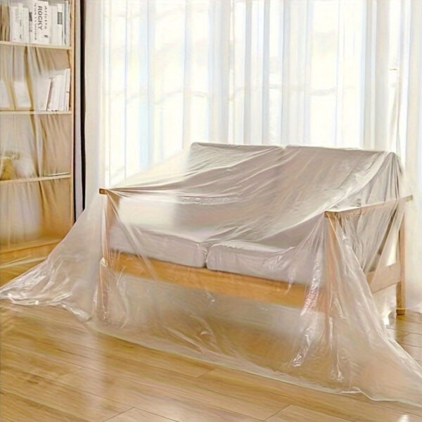 Large Durable Transparent Plastic Drop Cloth - Sofa, Storage, Outdoor Furniture, Garden, Home Renovation Dust Cover - Image 4