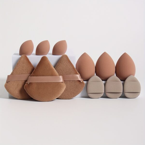 12pcs All-Purpose Makeup Sponge Set, Consisting of 3 Loose Powder Puffs, 3 Mini Air Cushion Puffs, 3 Beauty Eggs And 3 Mini Beauty Eggs. Foundation Blending Beauty Sponges, Liquid, Cream And Powder Flawless, Latex-Free Wet And Dry Foundation Makeup Cream, - Image 15