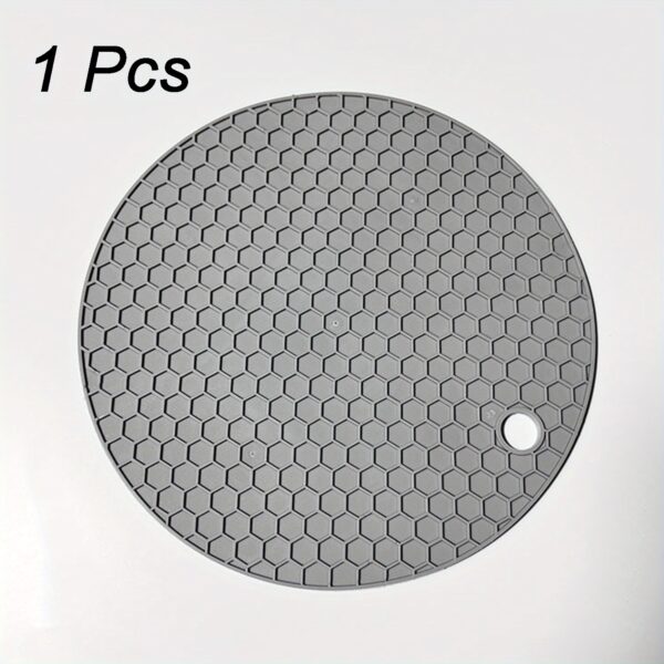 1/4pcs Round Honeycomb Silicone Placemat 17.02 Cm, Heat Insulation Pad, Non-slip Pot Holder, Easy To Clean And High Temperature Resistant Table Mat, Tabletop Protection, Home Kitchen Dining Table Decor - Image 11