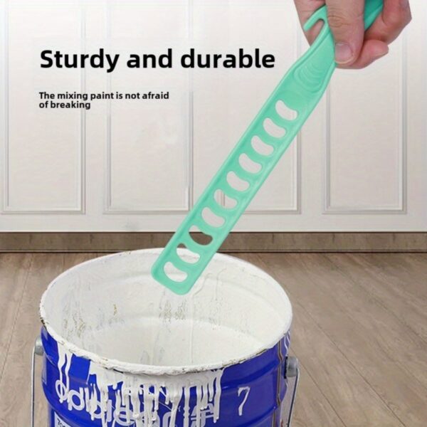 No-Power Mixing Tool Silicone Paint Stirring Stick with Green Handle | Latex & Acrylic Color Mixing Rod | DIY Home Decoration Paint Mixer | Ergonomic Non-Slip Grip | Easy-Clean Reusable Coating Tool for Even Finish - Image 2