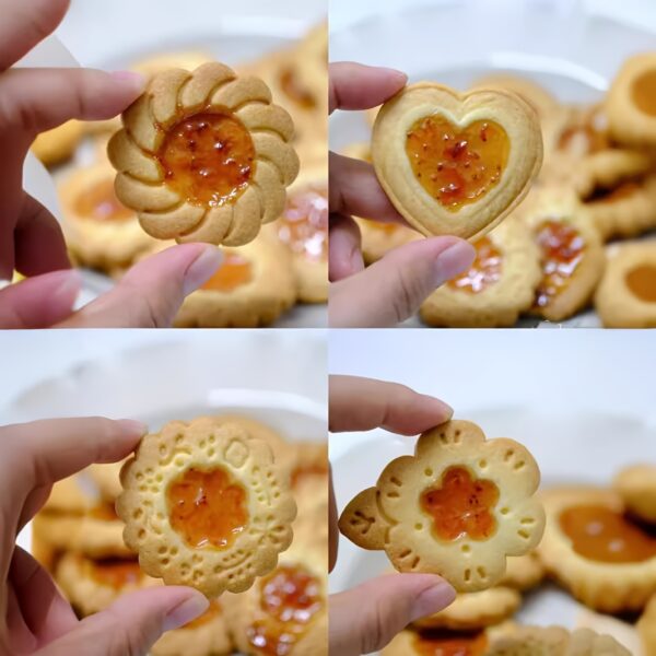 4pcs/Set Fruit Jam Sandwich Cookie Cutter Mold Valentine's Day Love Flower Biscuit Stamp Embossers Pressed Kitchen Accessories back to school - Image 4