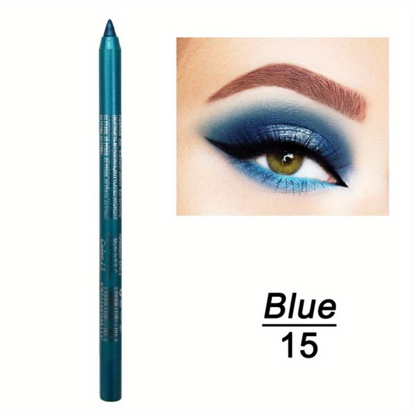14-Color Colourful Eyeliner Pen, High Pigmented Pearly Glitter Shimmer Metallic Finish, Smokey Punk Gothic Style Eyeliner, Long Lasting Waterproof Eyeliner Stick For Music Festival - Image 15