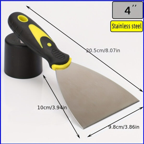 4pcs oil ash knife set, cleaning shovel 2-inch, 3-inch, 4-inch, 5-inch plaster knife set, adhesive knife tool for repairing dry walls, removing wallpaper, applying oil ash, plaster, cement, repairing cracks, filling holes, scraping paint, deleting wallpap - Image 7