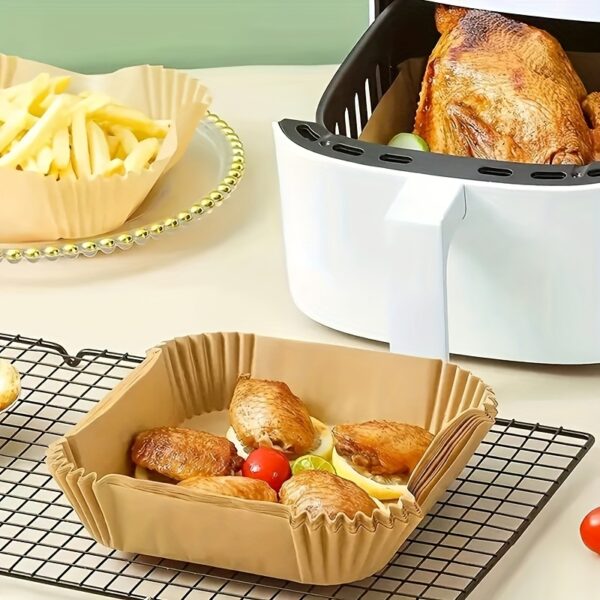 10/50/100pcs Disposable Square Paper Air Fryer Liners, 6.3'' Large Size Paper Basket Bowls, Non-Stick Baking Trays, Oven Accessories, Multi-Functional Kitchen Gadgets & Accessories - Image 10
