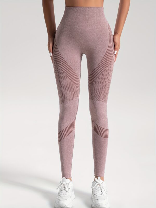 2pcs Solid Color High-Stretch Fitness Yoga Sports Leggings, Soft Breathable Yoga Tight Pants, Women's Activewear - Image 64