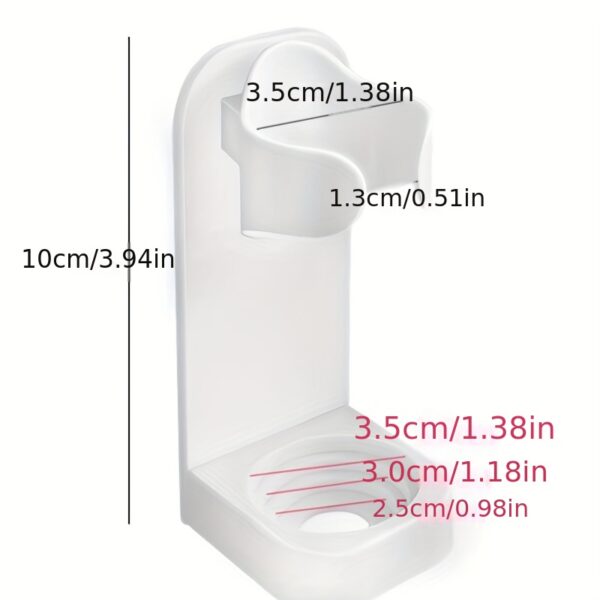1pc Wall-Mounted Electric Toothbrush Holders, Self-Adhesive Toothbrush Head Stands, No-Drill Storage Racks, Plastic, Bathroom Organizer Accessories - Image 4