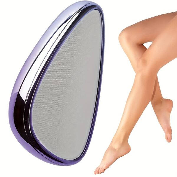 Waterproof Nano Hair Eraser for Men & Women - Scent-Free, Reusable & Washable, Painless Exfoliator for Smooth Skin on Back, Arms, Legs & Bikini Area, Portable Epilator with Purple Handle - Image 3