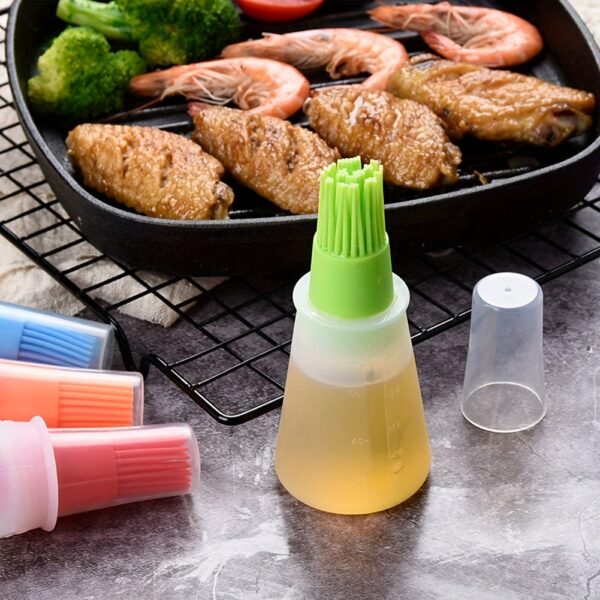 1pc Multi-Use Silicone Oil Brush and Dispenser - Easy-to-Clean, Leakproof, for Grilling, Baking & BBQ - Image 4