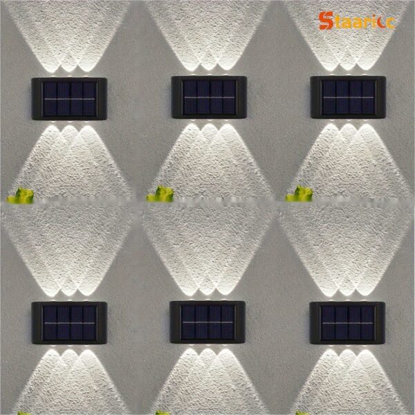 Staaricc 8/6/4/2pcs Solar Wall Light, Outdoor 6 LED Deck Lights, Wall Light, for Courtyard, Street, Fence, Garage, Garden Perfect Decoration - Image 5