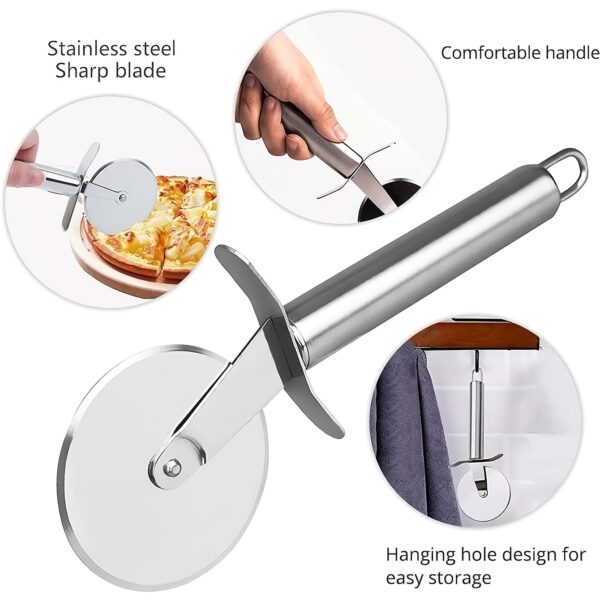 Effortlessly Roll Out Perfect Pizza with this Stainless Steel Pizza Wheel Knife Kitchen Accessories - Image 7
