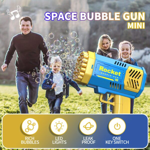 40-Hole Kids Bubble Blower Machine with LED Lights - Portable Electric Bubble Gun for Outdoor Parties, Birthdays, Boys & Girls (Pink/Blue, Battery-Powered, No Solution Included), Kids Party Favors | Vibrant Design | Colorful Toy - Image 21