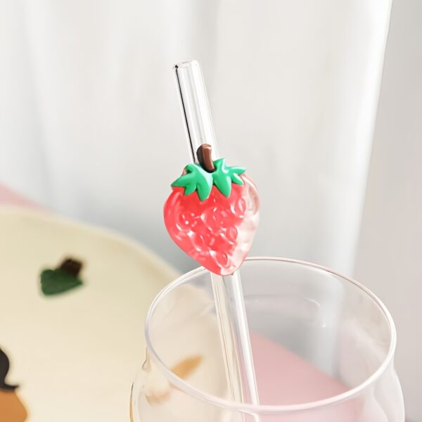 1pc/5pcs Fruit-Themed Glass Straws - Reusable Colorful Bendy Straws with Strawberry, Pineapple, Carrot & Grape Designs for Summer Iced Drinks, Birthday Parties, Gifts for Mom, Dad, Youngsters, Boyfriend & Girlfriend, Food Safe & High-Quality, Gift for Couples | Fruitthemed Designs | Bendy Glass Straws - Image 8