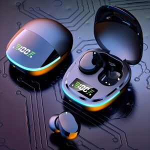 2024 Model Wireless Earbuds with LED Display, Touch Control, In-Ear TWS Design for Gaming & Sports, Compatible with iOS/Android - Sleek Metallic Charging Case Included, Earbuds Wireless