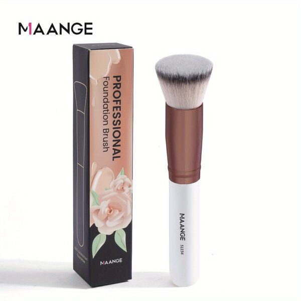MAANGE Flawless Foundation Brush - Large Flat Top, Ultra-Soft Nylon Bristles for Seamless, Quick Application - Fragrance-Free, Ideal for All Skin Types - Black Handle, MAANGE - Image 13