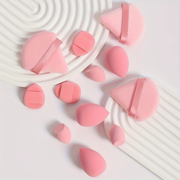 12pcs All-Purpose Makeup Sponge Set, Consisting of 3 Loose Powder Puffs, 3 Mini Air Cushion Puffs, 3 Beauty Eggs And 3 Mini Beauty Eggs. Foundation Blending Beauty Sponges, Liquid, Cream And Powder Flawless, Latex-Free Wet And Dry Foundation Makeup Cream, - Image 10
