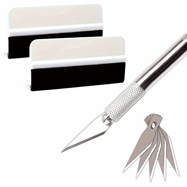 Vinyl Wrap Kit, Window Tint Application Tools, Wallpaper Smoothing Tool Kit for Adhesive Paper Application Window Film with Felt Squeegee, 30 Degree Precision Knife with Extra 5pcs Blades - Image 8