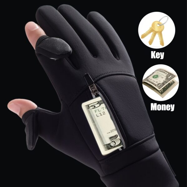 1pair Winter Windproof Waterproof Touch Screen Warm Gloves, For Outdoor Cycling, Fishing, Running, Skiing Christmas Gift