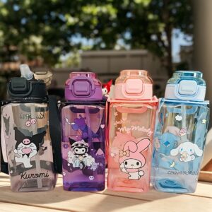 Sanrio for hello kitty 27oz Water Bottle - Durable PC, Leak-Proof, High-Temperature Resistant, Portable with Strap - Ideal for School, Office, Gym - Perfect Gift for Birthdays or Her, School Water Bottle | Playful Design | Durable Plastic, for Hello Kitty Accessories