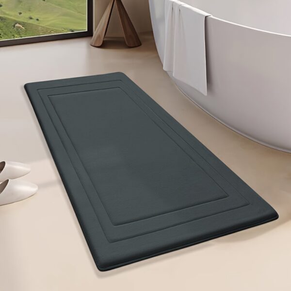 1pc Vintage-Inspired Memory Foam Bath Mat - Non-Slip, Absorbent, Cushioned Floor Mat for Kitchen, Bathroom, Bedroom, Laundry Room - Rectangular Polyester Blend Area Rug with Geometric Pattern, Perfect Gift for Women, Mom, Daughter, Bathroom Mat | Vintagei - Image 22