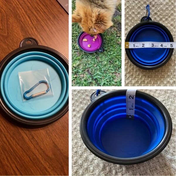 Portable Foldable Pet Bowl with Black Frame, 350ml TPR Dog Food Dish for Outdoors - Image 18