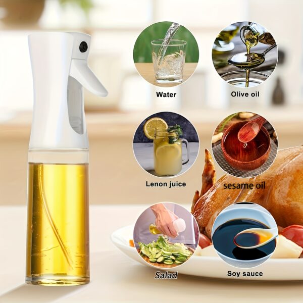 1pc/ Baking Oil Spray Bottle,Cooking Oil Sprayer,200ML/300Ml PET Material Oil Sprayer,Air Fryer Spray Bottle,Kitchen Baking Supplies,Canola Oil Sprayer,Salad Making,Baking,Frying,Grilling,Greenery,Salon,Hairdressing (White/Black) - Image 6