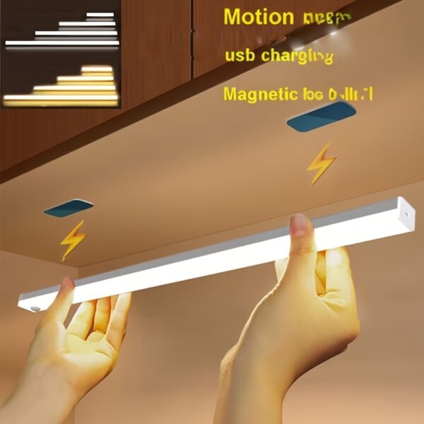 [200mAh Rechargeable LED Motion Light] USB Rechargeable LED Motion Sensor Night Light - 200mAh/400mAh, Wireless Auto-On for Under Cabinet, Kitchen, Wardrobe & More - Warm/White Options - Image 17