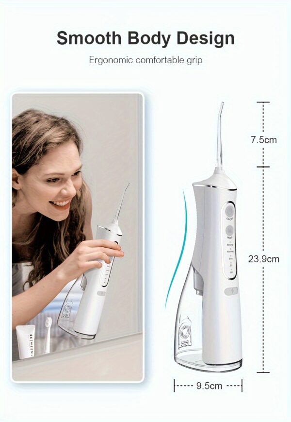 1pc Cordless Water Flosser for Teeth Cleaning, Portable Oral Irrigator with 4 Cleaning Modes, USB Rechargeable,, 1500mAh Lithium Battery, Travel-Friendly Dental Flosser - Image 14