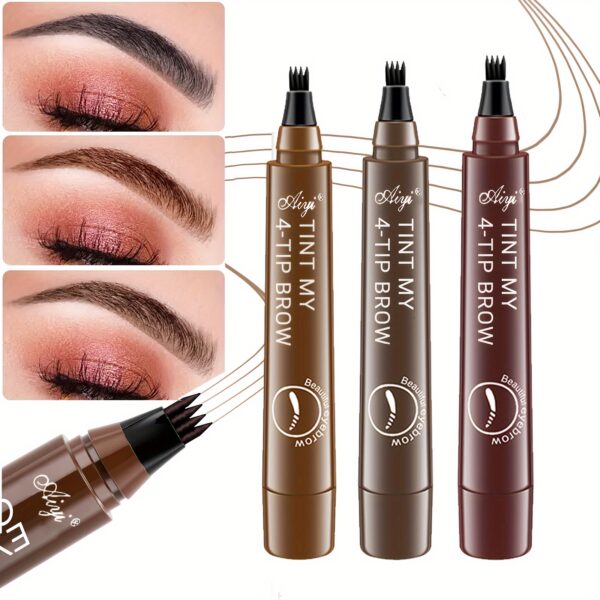 Waterproof Long-Lasting Microblading Eyebrow Pen - Creates Natural, Defined Brows With Micro-Fork Tip Applicator - Perfect Gift For Women With All Skin Types A Wild Eyebrow Easy To Use Easy And Fast Eyebrow Brush - Image 2