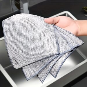 1pc Modern Christmas Kitchen Scrub Sponge - Dual-Sided Non-Woven Ultrafine Fiber Dishwashing Pad, Lightweight Square Soap Mat for Dishes and Cookware, Food-Grade, Hand Wash Only