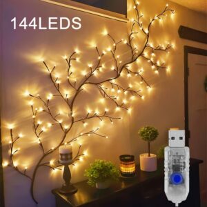 1pc   willow vine lights - 72/96/144 led branch lights,  , usb powered, 8  , indoor decorative lighting for christmas, halloween, easter, thanksgiving, contemporary style, plastic material, usb powered lighting | contemporary willow lights | flexible led lights, lights for decoratio | Check Out Today's Deals Now | Temu United Kingdom - Quantity : 144LEDS-1PC