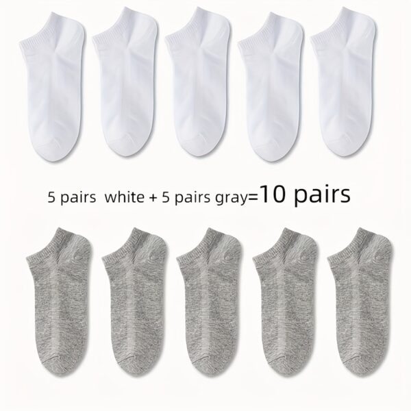 5/10/20 Pairs of Unisex Simple Solid Color Breathable And Comfortable Short Socks, Suitable for All Seasons. - Image 11