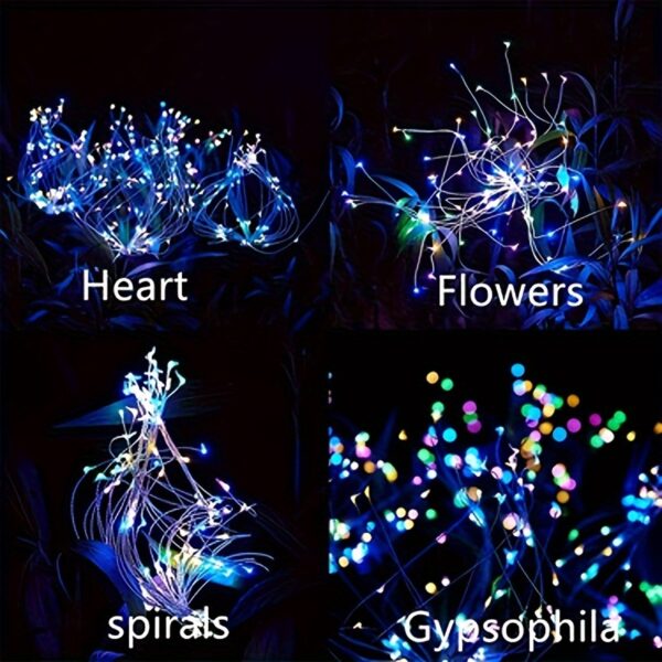 8 Lighting Modes Outdoor Solar LED Smart Lights, Solar Festival Viewing Decorative Lights for Garden Pathway and Patio Villa Illumination - Image 23