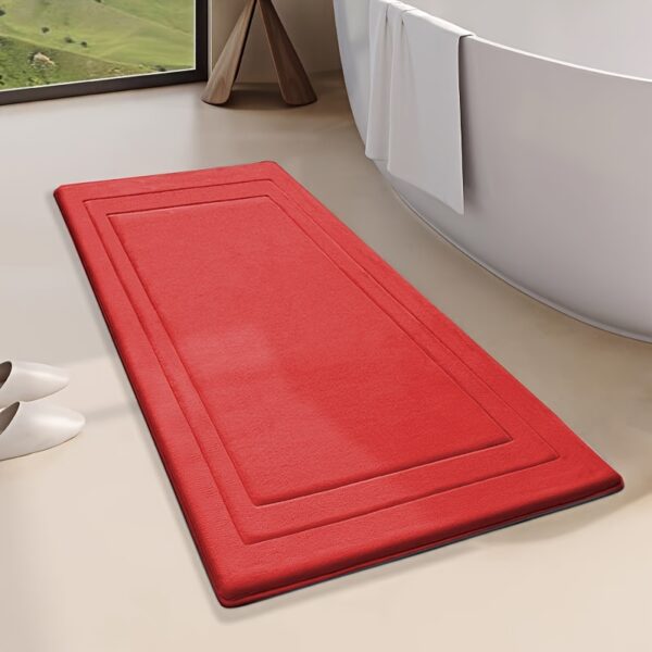 1pc Vintage-Inspired Memory Foam Bath Mat - Non-Slip, Absorbent, Cushioned Floor Mat for Kitchen, Bathroom, Bedroom, Laundry Room - Rectangular Polyester Blend Area Rug with Geometric Pattern, Perfect Gift for Women, Mom, Daughter, Bathroom Mat | Vintagei - Image 17