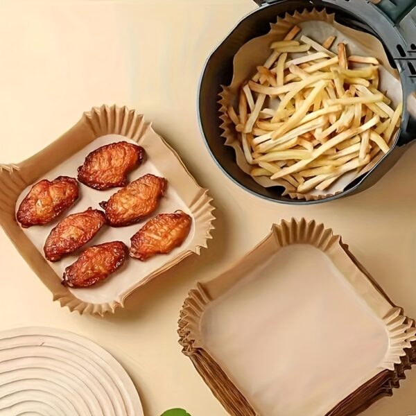 10/50/100pcs Disposable Square Paper Air Fryer Liners, 6.3'' Large Size Paper Basket Bowls, Non-Stick Baking Trays, Oven Accessories, Multi-Functional Kitchen Gadgets & Accessories - Image 30