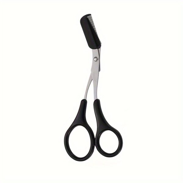 Stainless Steel Safety Eyebrow Scissors With Comb - Makeup Scissors - Image 9
