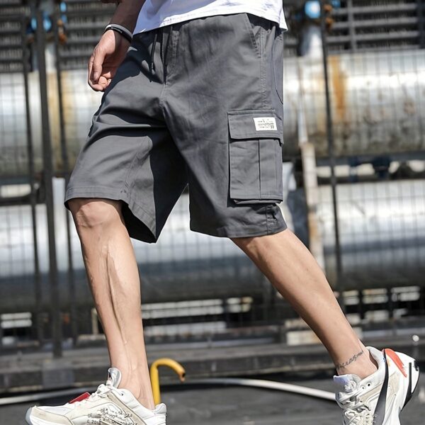 Mens Stylish Multi-Pocket Cargo Shorts - Comfortable Drawstring Waist for Summer - Versatile Bermuda Length - Image 15
