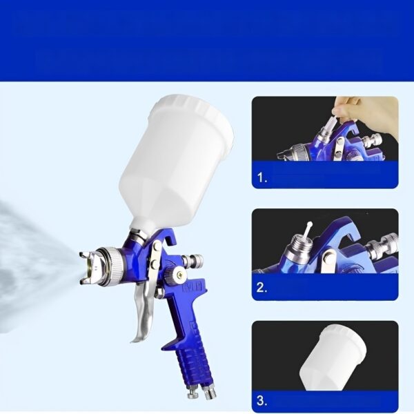 HVLP Paint Sprayer with 3 Sizes of Nozzles to Choose from 1.4/1.7/2mm and 600ml Plastic Cup - Easy Painting Tool - Professional Grade Paint Sprayer for Indoor or Outdoor Applications - Consistent Finish - Innovative Paint Supply - Image 9