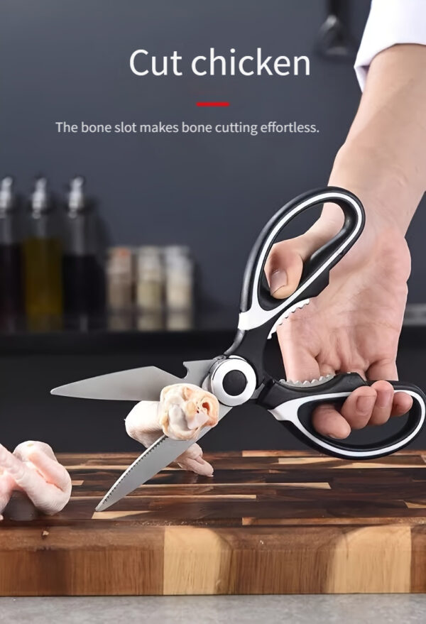 1pc, Kitchen Scissors, Poultry Shears, Kitchen Shears, Kitchen Fish Bone Scissors, Multifunctional Stainless Steel Chicken Bone Scissors For Duck Fish, Food Scissors, Kitchen Meat Scissors, Nut Opener, Bottle Opener, Kitchen Accessories - Image 13